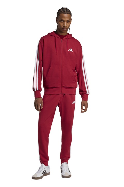 adidas Sportswear, Pantaloni de trening cu logo si snur, Rosu