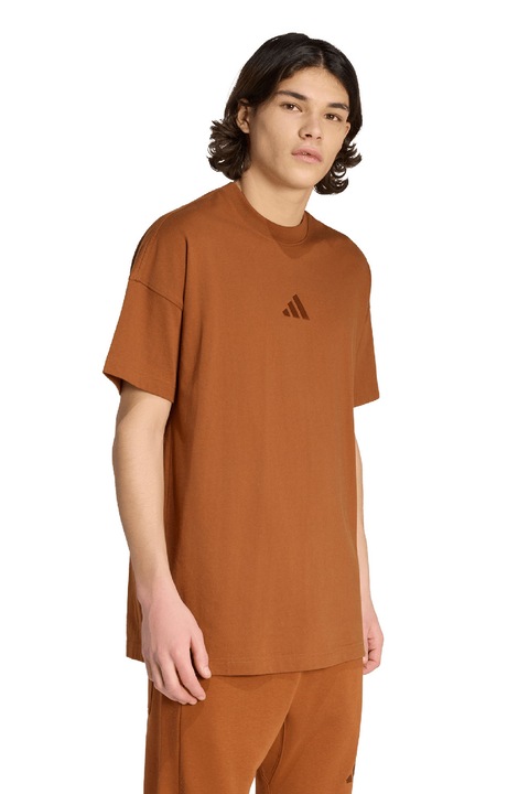 adidas Sportswear, Tricou lejer cu decolteu la baza gatului All Szn, Portocaliu stins