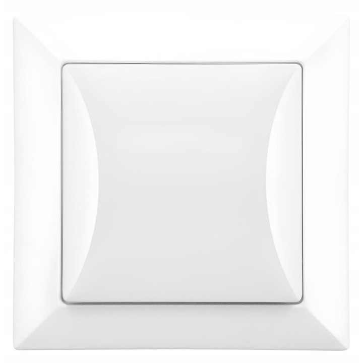 Duwi lépcsőkapcsoló, 8,1x8,1 cm, fehér, 10A, 250V, süllyesztett szerelés