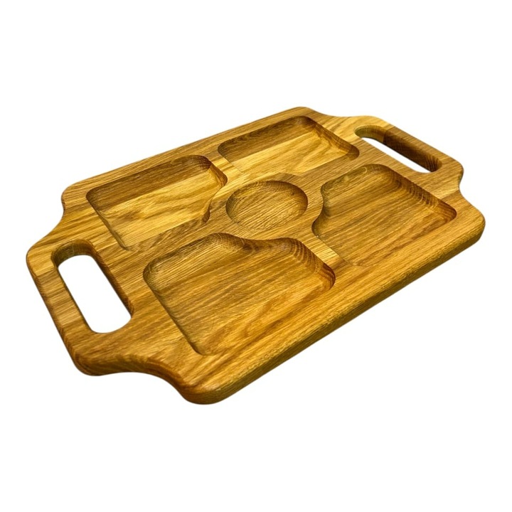 Platou din lemn de nuc compartimentat 40x25cm