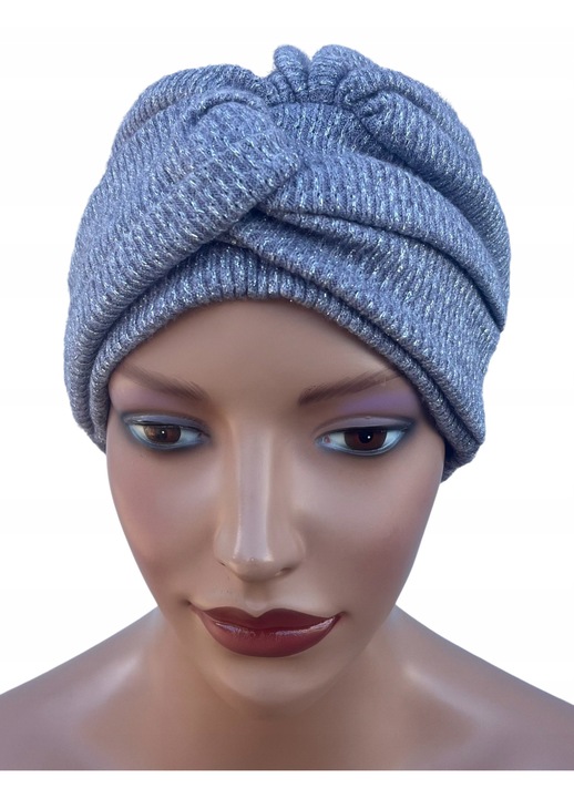 Turban dama Sara 506, caciula calda, elastic, 25cm, multicolor, pentru sezonul de tranzitie