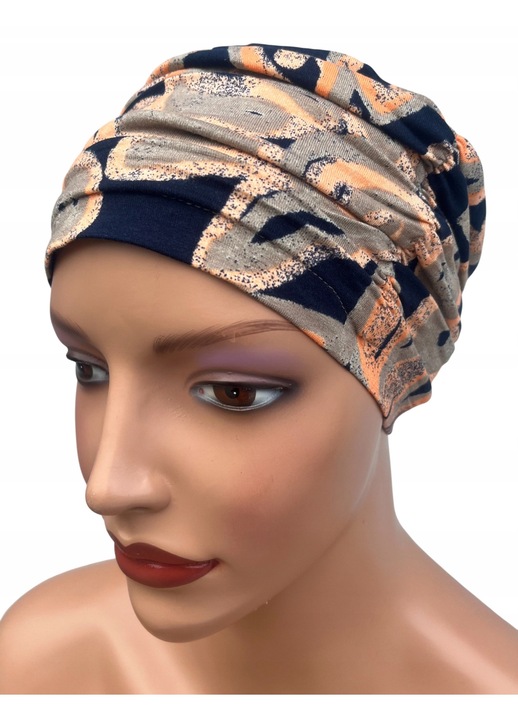 Turban dama Eva Design Sabina 436, drapat, cu captuseala, vascoza, universal