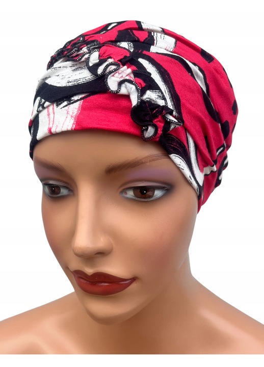 Дамски тюрбан Eva Design, вискоза с еластан, елегантен, универсален размер, многоцветен