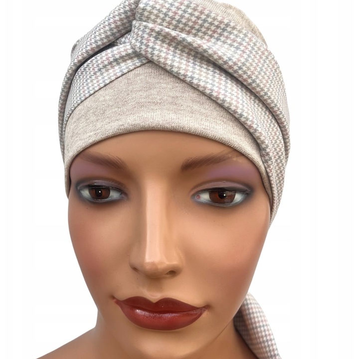 Turban dama Lena, elastic, 94% vascoza, 6% elastan, bej, dimensiune universala