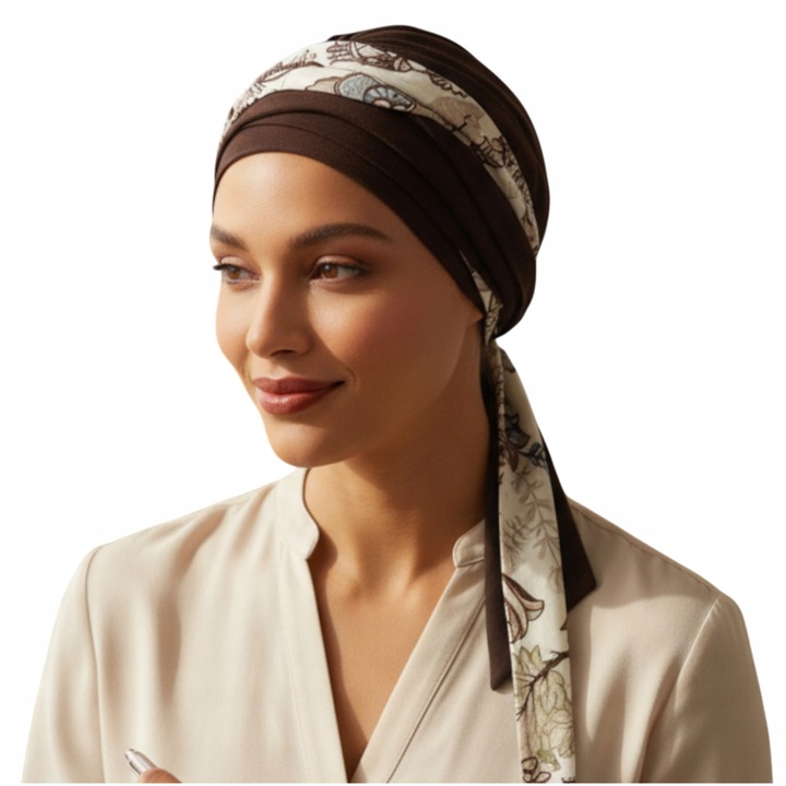 Turban Sejla, Eva Design, bicolor, bambus, 54-61cm