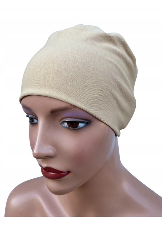 Шапка за сън Gaya, Eva Design, камел, безшевна, универсален размер