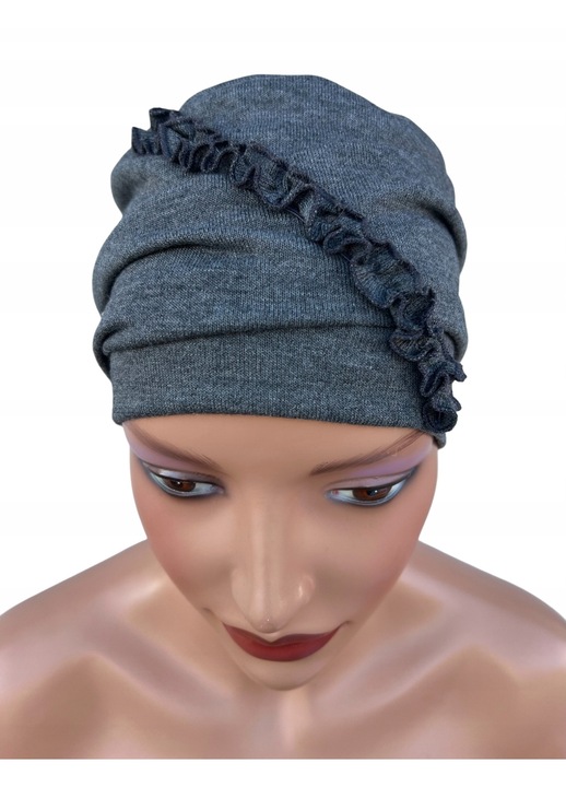 Turban dama Eva Design, elegant, marime universala, culoare gri