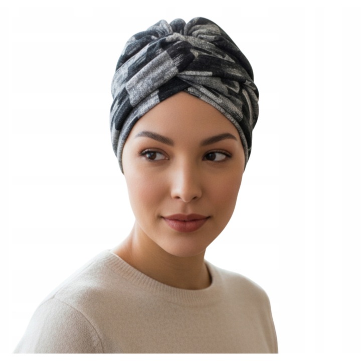 Turban dama Eva Design, model Blanca 543, material bambus, rozmiere universal, culoare eleganta