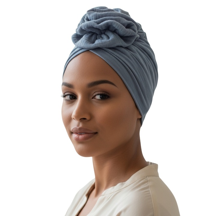 Turban dama, muslin bumbac, culoare mineral, marime universala