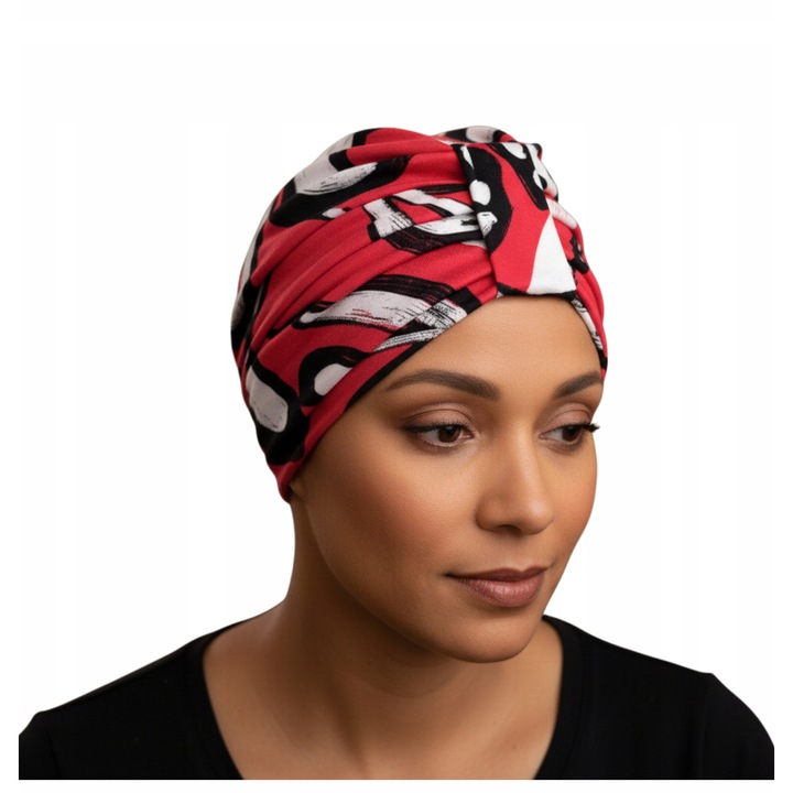 Turban dama Eva Design Emma 440, 94% vascoza, 6% elastan, universal, protectie impotriva soarelui si vantului