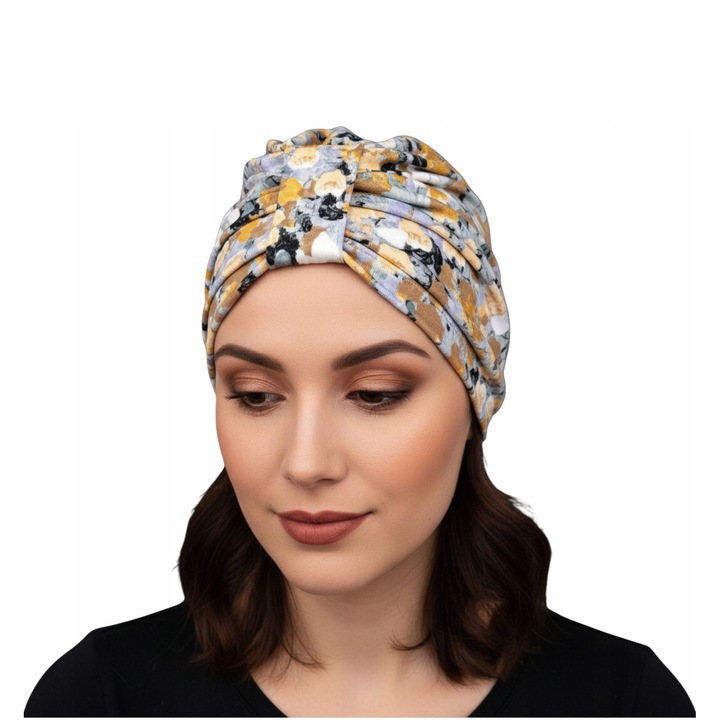 Turban dama Eva Design Emma 442, 94% viscoza, 6% elastan, universal, protectie impotriva soarelui si vantului