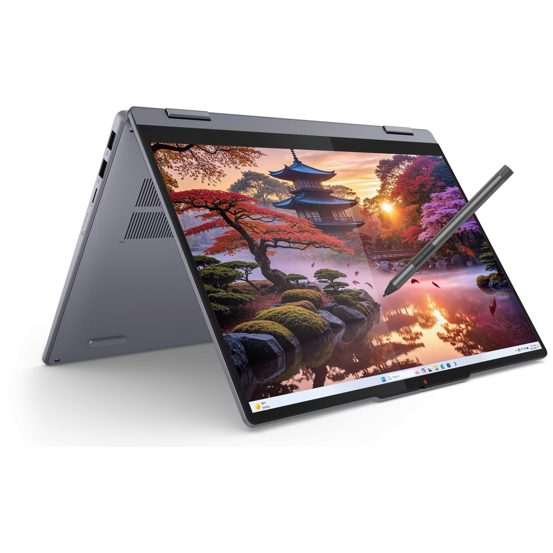 Laptop Lenovo IdeaPad 5 2-in-1 14AKP10, 83KT001ABM, 14", AMD Ryzen AI 5 340 (6-core), AMD Radeon 840M Graphics, 16GB 7500MHz LPDDR5x, Gri