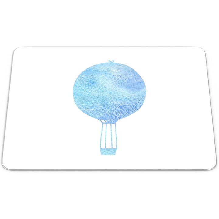 Mouse Pad Balon Acuarela Albastru – Design Minimalist Watercolor, Suprafata Textila, 22 x 18 cm