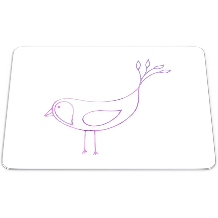 Mouse Pad Pasare Mov Minimalist – Design Linear Watercolor, Suprafata Textila, 22 x 18 cm