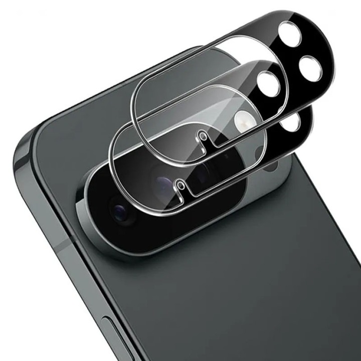 Set de 2 protectii pentru lentilele camerei pentru Google Pixel 10 Pro, sticla temperata durabila de grad militar 9H, rezistenta la spargere, protectie pentru ecranul camerei de inalta definitie, anti-zgarieturi