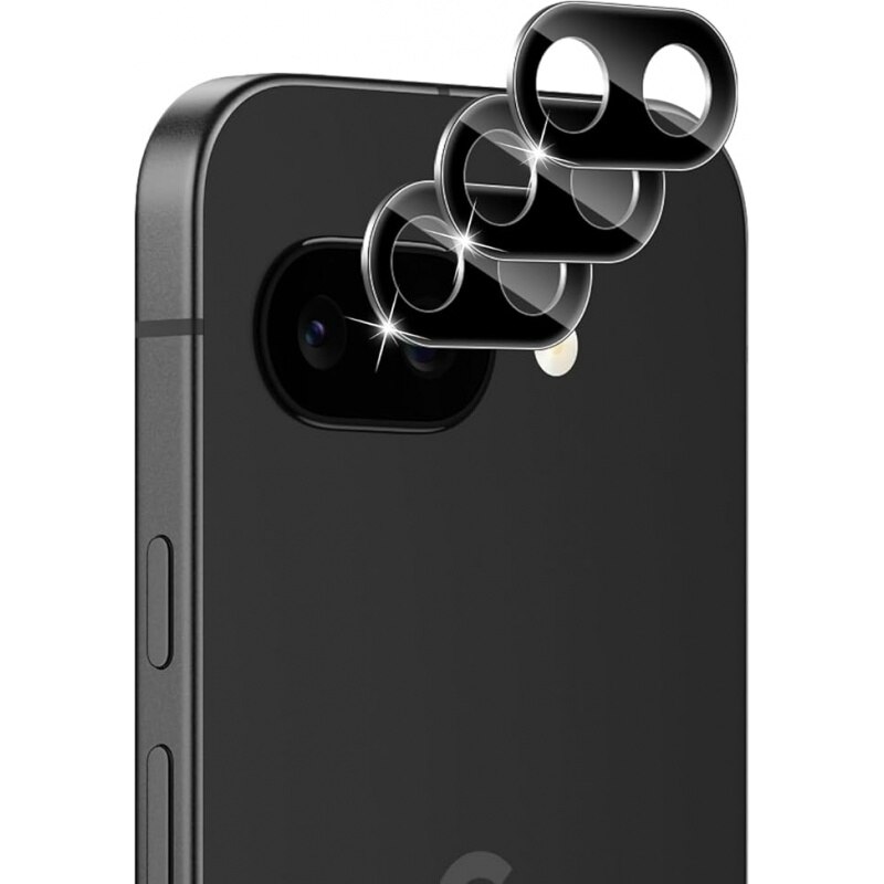 Folie sticla calita 9H pentru lentila camera Google Pixel 9A, pachet 2 buc, HD transparent fara bule, rezistenta la zgarieturi, instalare precisa, protectie optica