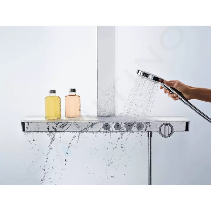 Комплект за душ Hansgrohe Showerpipe 460 с термостат, 3 струи, хром/бял, 460x300мм