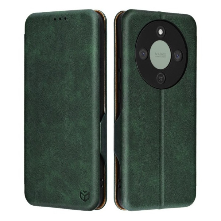 Husa Tip Carte Upzz® Safe Wallet Plus Compatibila Cu Honor Magic8 Lite, Inchidere Magnetic, Piele Ecologica - Verde