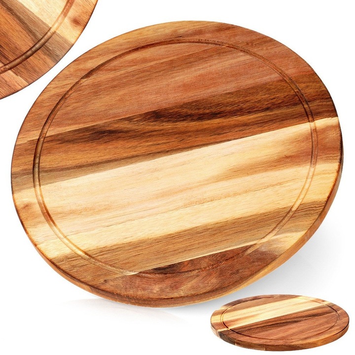 Tacatoare de bucatarie, Artemis, rotunda, 30x30cm, din lemn de acacia, rezistenta la umiditate