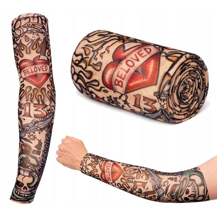 Tatuaj temporar, maneca, mix culori, dimensiuni universale 11x38cm
