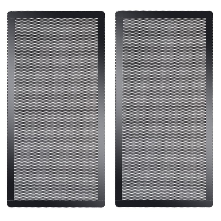 2 db porszűrő készlet PC ventilátorokhoz, mágneses, PVC, kényelmes, kisebb lyuk, 120mm x 240mm, védi a számítógépet, Ouylaf, fekete