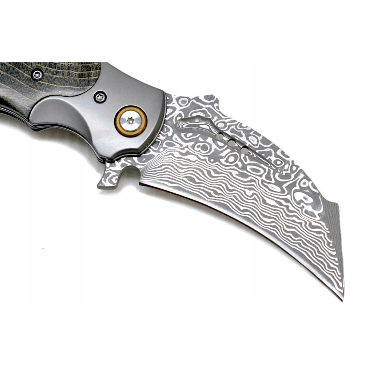 Cutit pliabil KARAMBIT LUOKESI VG10, otel damasc, lungime 18,9cm