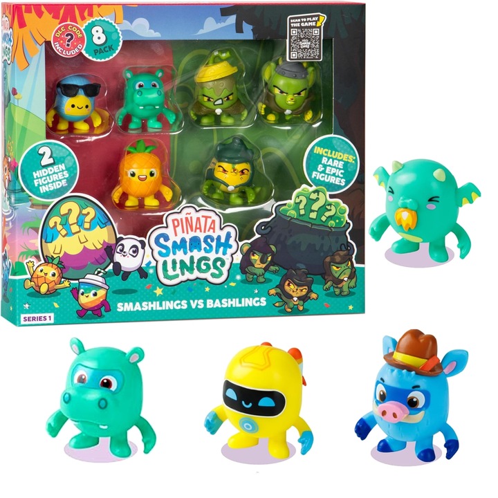 SmashLings Pinata Set 8 случайни фигурки на създания Smashlings Pack