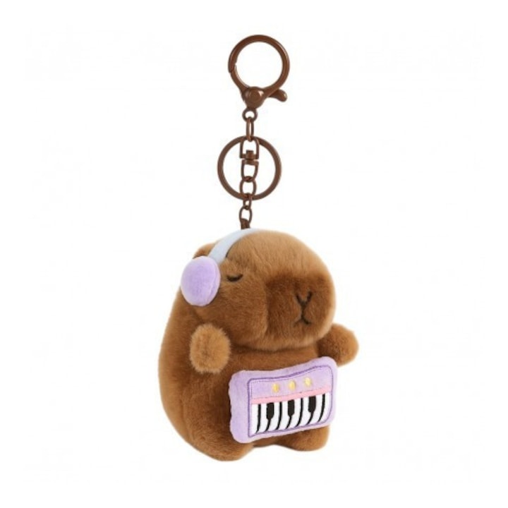 ECARLA kulcstartó, DJ kapibara, bolyhos, 20x12cm, többszínű