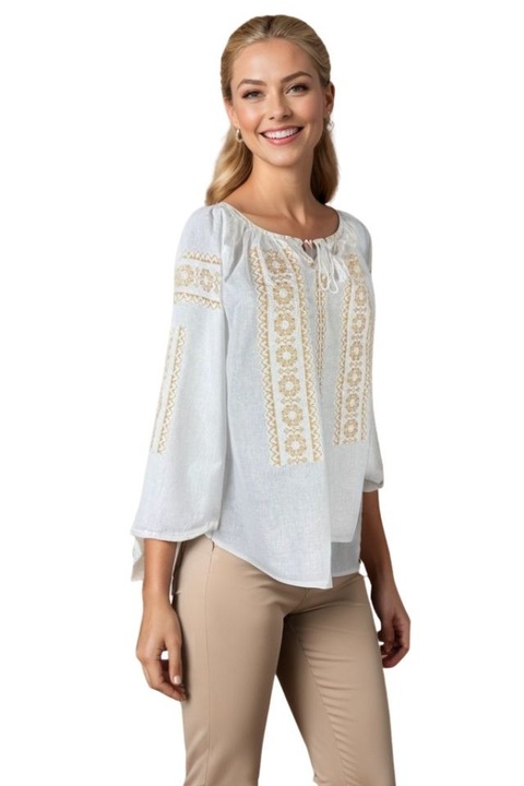 Bluza dama tip ie I26 alb/crem, marimea L