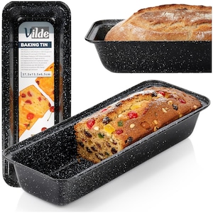 Tava Pentru Paine, Vilde, 37.5x13.5x6.5 cm, Otel Carbon Cu Strat De Granit, Rezistent La Temperaturi Ridicate Pana La 230°C, Coacere Uniforma, Curatare Usoara, Granit