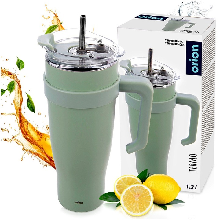 Термокана, Орион, Термо, Вместимост 1.2 L, 10x10x29 см, Материал Неръждаема стомана, Без Бисфенол А, Капак с уплътнение, Висококачествени материали, Мента