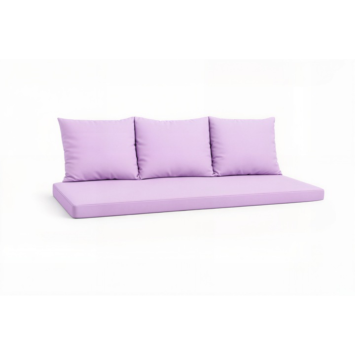 Perna canapea de gradina din mobilier de gradina polyrattan, Old Garden, sezut 140 x 50 si Perna spatar 50cm, Violet deschis