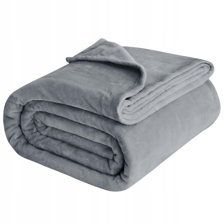 Cuvertura De Pat, SNM, Microfibra, 150 x 200, Gri, Uni, Compatibila Cu Masina De Spalat, 300 g/M²