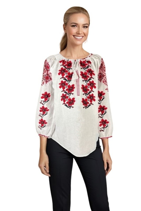 Bluza tip ie I26 alb/rosu, Rosu/Alb