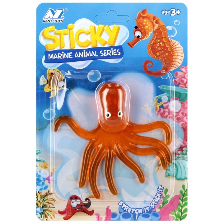 Интерактивна играчка за бебета, Mega Creative, желеобразна октопод, 11 см