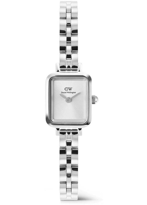 Дамски часовник Daniel Wellington Quadro Mini Arch 3 връзки White Sunray Silver