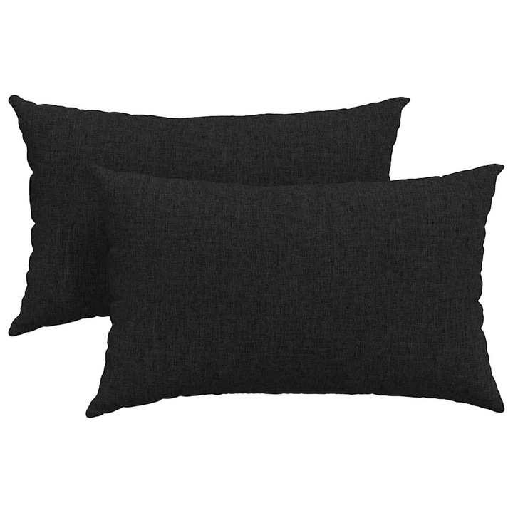 Set Perne pentru canapea vidaXL, 2 pcs Negru 50 x 30 cm tesatura