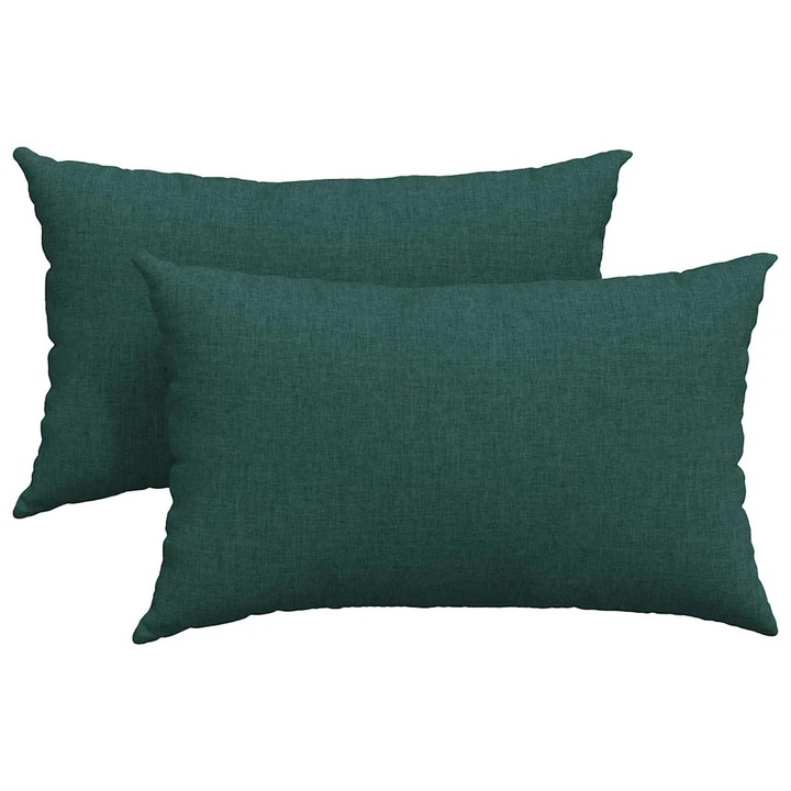 Set Perne pentru canapea vidaXL, 2 pcs Verde inchis 50 x 30 cm tesatura