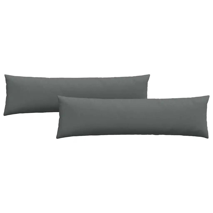 Set Perne pentru canapea vidaXL, 2 pcs Gri inchis 145 x 40 cm tesatura
