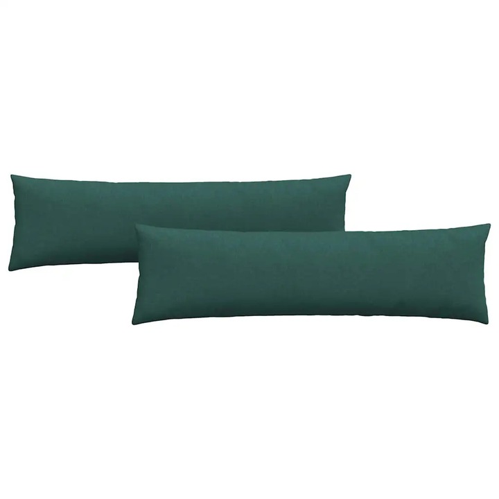 Set Perne pentru canapea vidaXL, 2 pcs Verde inchis 145 x 40 cm tesatura