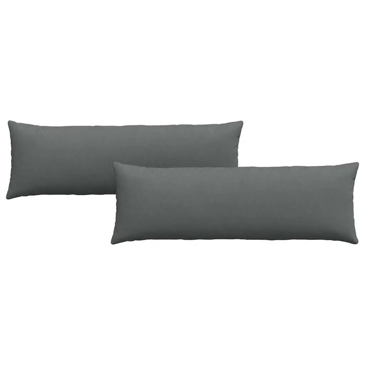 Set Perne pentru canapea vidaXL, 2 pcs Gri inchis 120 x 40 cm tesatura