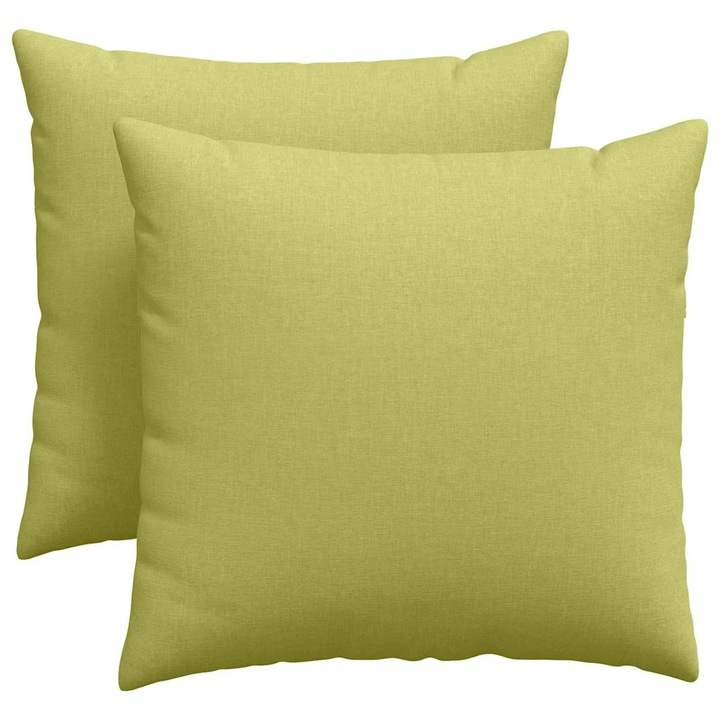 Set Perne pentru canapea vidaXL, 2 pcs Verde deschis 45 x 45 cm tesatura
