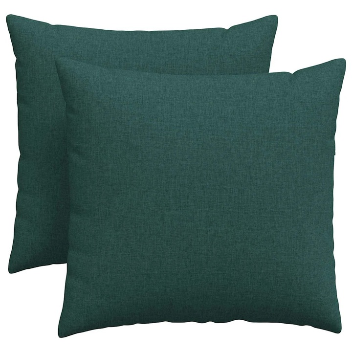 Set Perne pentru canapea vidaXL, 2 pcs Verde inchis 45 x 45 cm tesatura