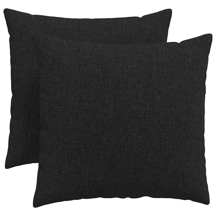 Set Perne pentru canapea vidaXL, 2 pcs Negru 50 x 50 cm tesatura