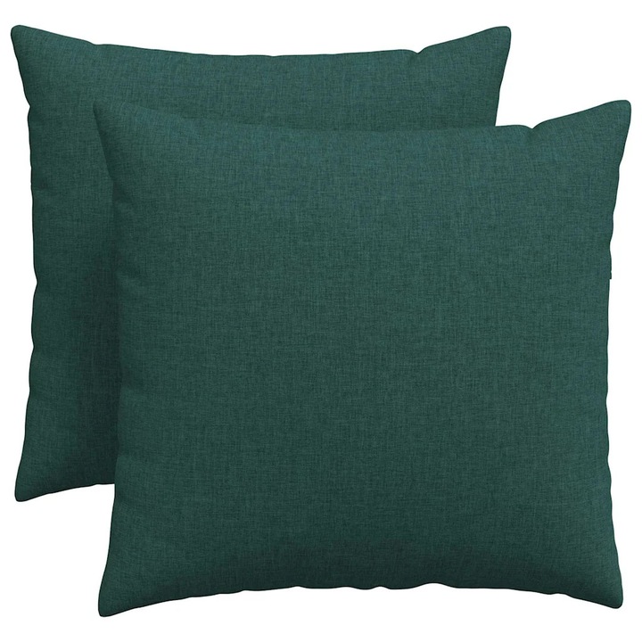 Set Perne pentru canapea vidaXL, 2 pcs Verde inchis 50 x 50 cm tesatura