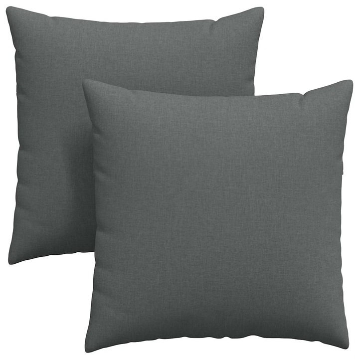 Set Perne pentru canapea vidaXL, 2 pcs Gri inchis 60 x 60 cm tesatura