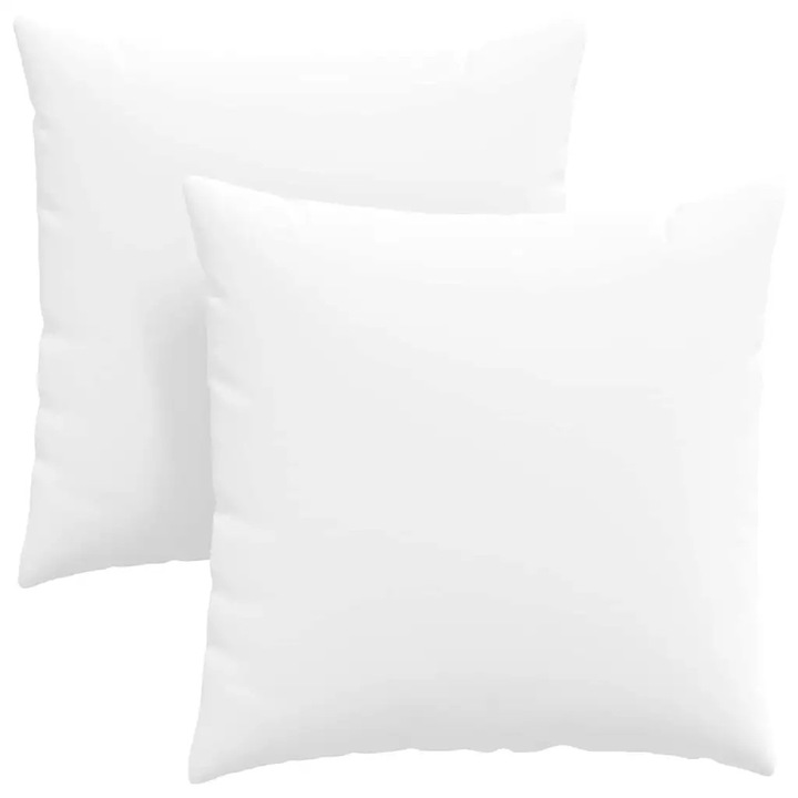 Set Perne pentru canapea vidaXL, 2 pcs Alb 60 x 60 cm tesatura