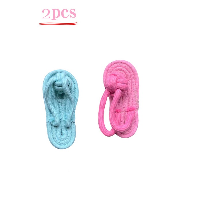 Set jucarii caini, 2 piese, bumbac, roz-albastru, 7.5x16x5cm