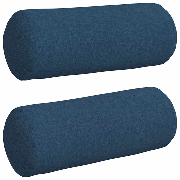 Set Perne Bolster 2 pcs albastru Ø 15 x 40 cm tesatura