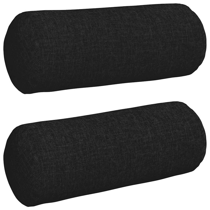 Set Perne Bolster 2 pcs Negru Ø 15 x 40 cm tesatura
